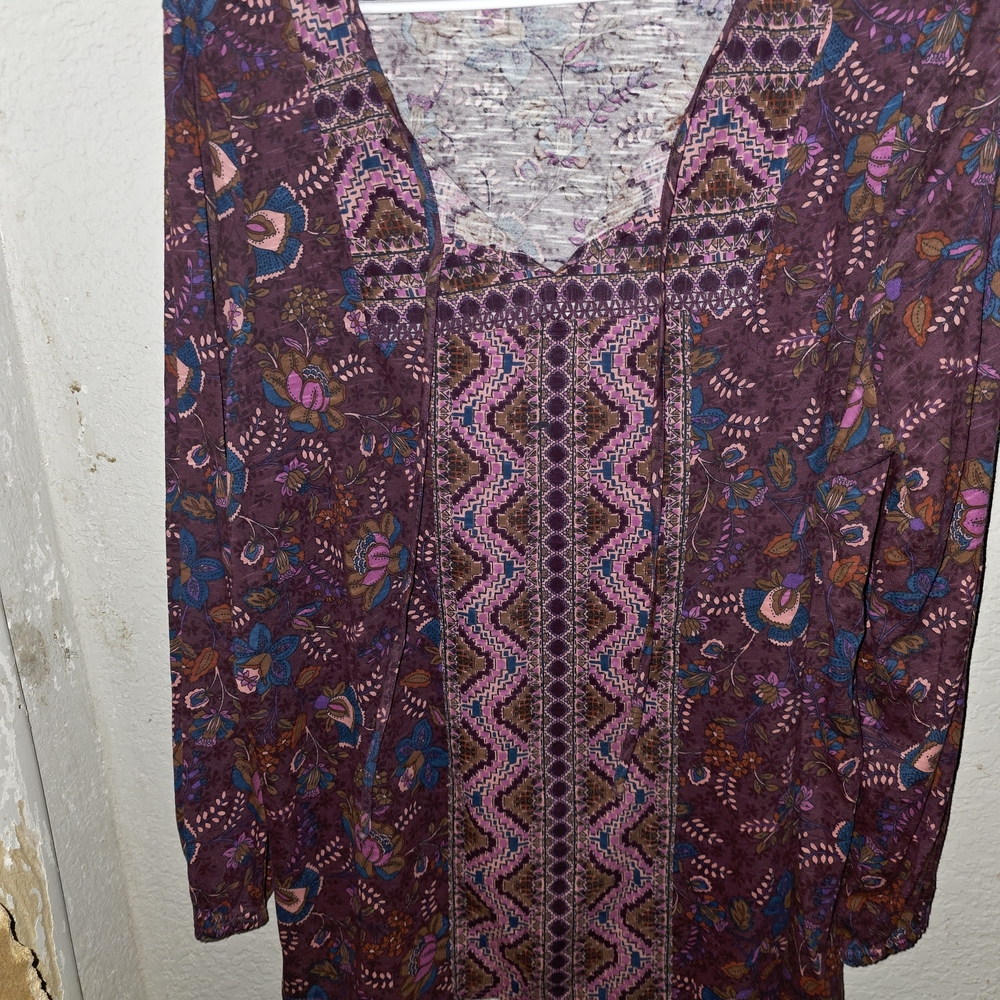 Vintage America Purple and Pink Floral Dress